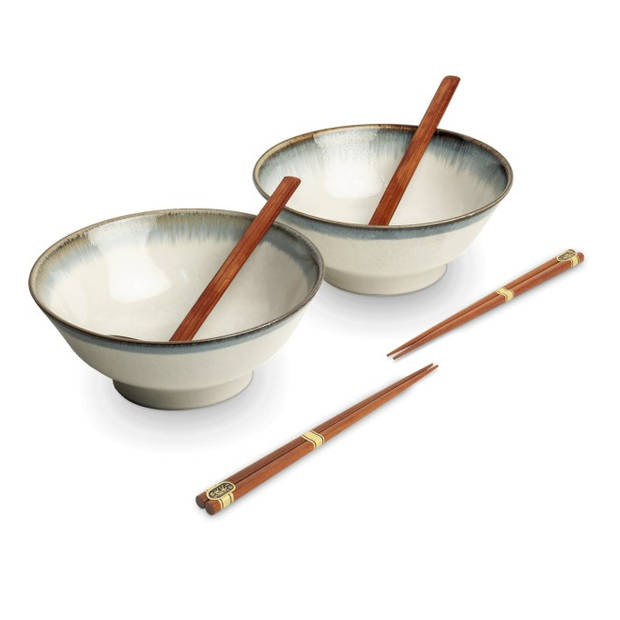 Edo Japan - Aurora Ramen Bowl Set, 2 pers O/22cm H9cm