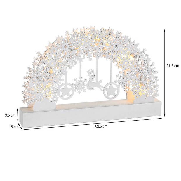 Lichtjesboog, LED verlichting, lampjesboog, kerstdecoratie, op batterijen, sneeuwvlokmotief