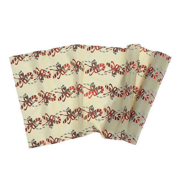 Unique Living - Decofabric Candy Cane Dove White - 28x300cm