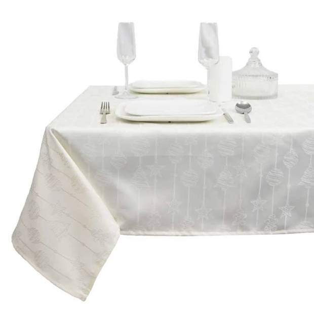 Unique Living - Tafelkleed Raula Dove White - 145x250cm