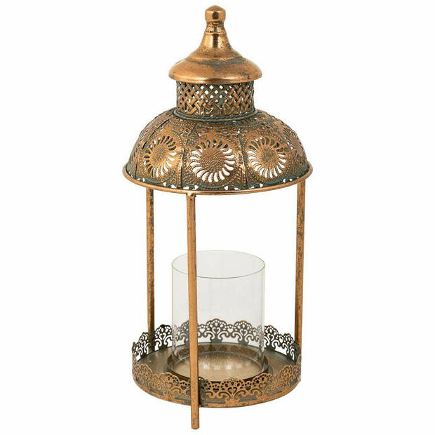 Kaarshouder Alexandra House Living Goud Glas Ijzer 19 x 42 x 19 cm