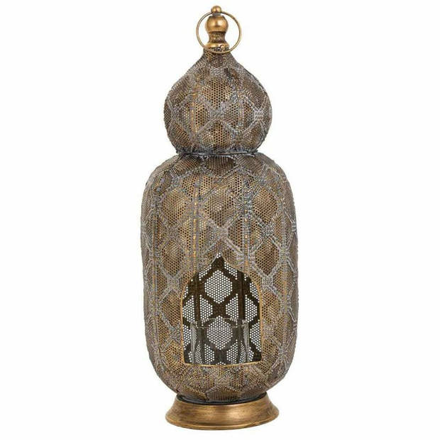 Kaarshouder Alexandra House Living Goud Glas Ijzer 21 x 55 x 21 cm