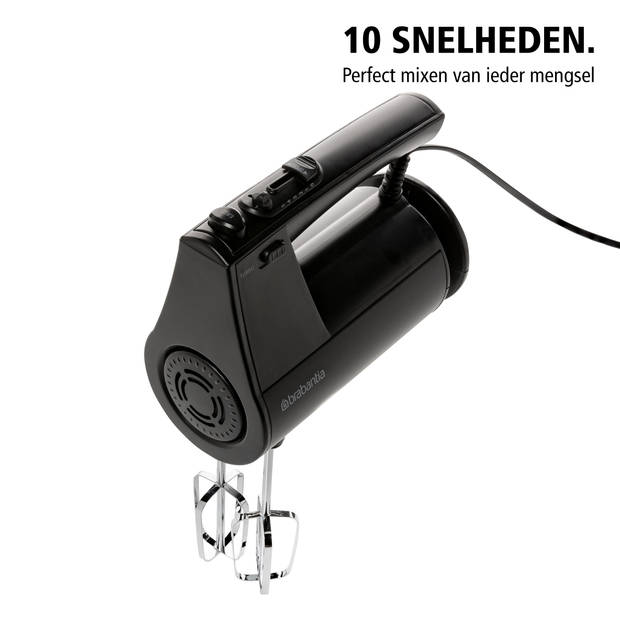 Brabantia BBEK1071MB Handmixer - 300 Watt - 10 snelheden - Turbo-Functie - Zwart