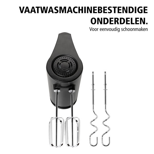 Brabantia BBEK1071MB Handmixer - 300 Watt - 10 snelheden - Turbo-Functie - Zwart