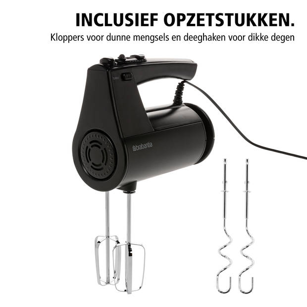 Brabantia BBEK1071MB Handmixer - 300 Watt - 10 snelheden - Turbo-Functie - Zwart