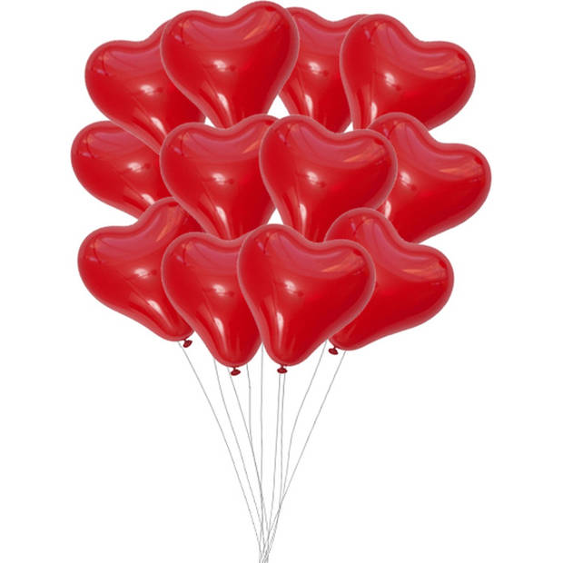 Knaak Hartjes Ballonnen - Valentijn - Rood - 12 Stuks