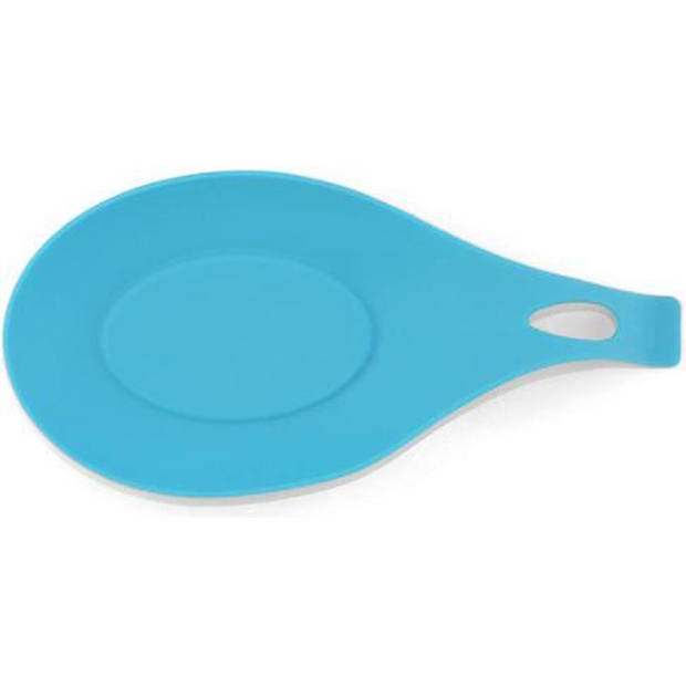 Knaak Lepel mat - Tool Houder - Keuken Accessoires - Hittebestendig - Silicone Pad - Blauw - 1 Stuk