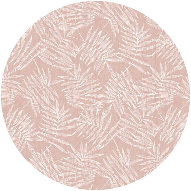 Raved Rond Tafelzeil - Takken Design 160 cm ø - Roze - PVC - Afwasbaar