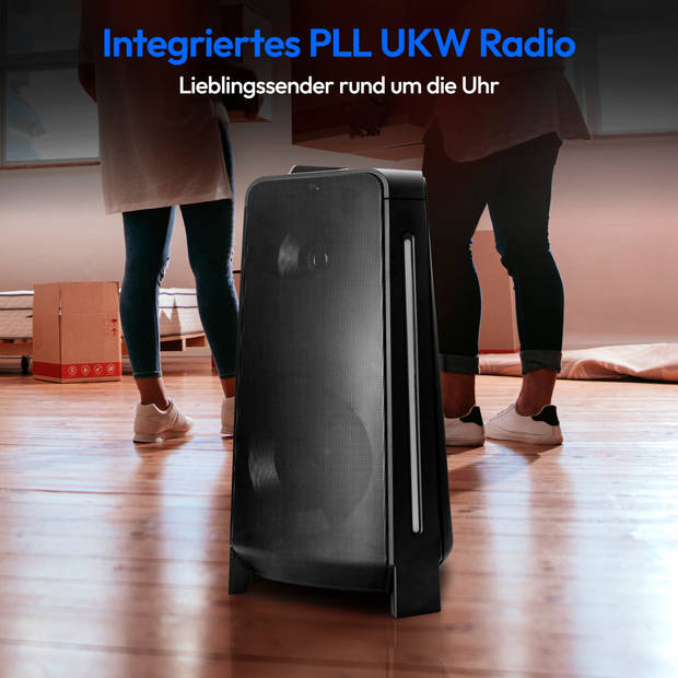 LIFE® P61552 Partylautsprecher tragbares Bluetooth® Soundsystem mit PLL-UKW Stereo Radio