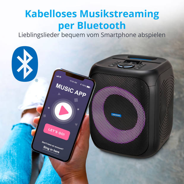 LIFE® S61991 Feestluidspreker draagbaar Bluetooth®-geluidssysteem. Bluetooth® 5.3 voor …