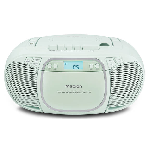 MEDION E66476 Stereo Geluidssysteem (boombox, CD-speler, MP3, cassette, draagbare cassett…