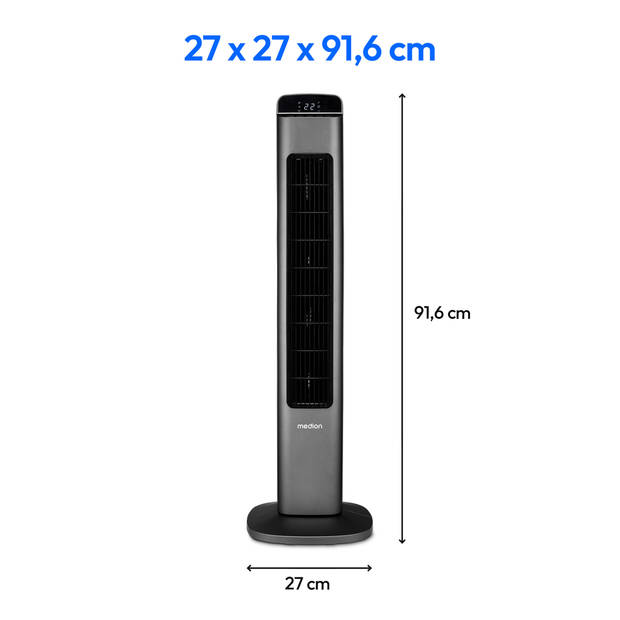 Torenventilator MD10809 5 snelheidsstanden 45 watt vermogen aanraakbedieningspaneel…