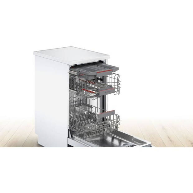 BOSCH SPS4EMW24E SER4 vrijstaande vaatwasser - 10 couverts - Inductie - L45cm - 44 dB - Klasse C - Wit