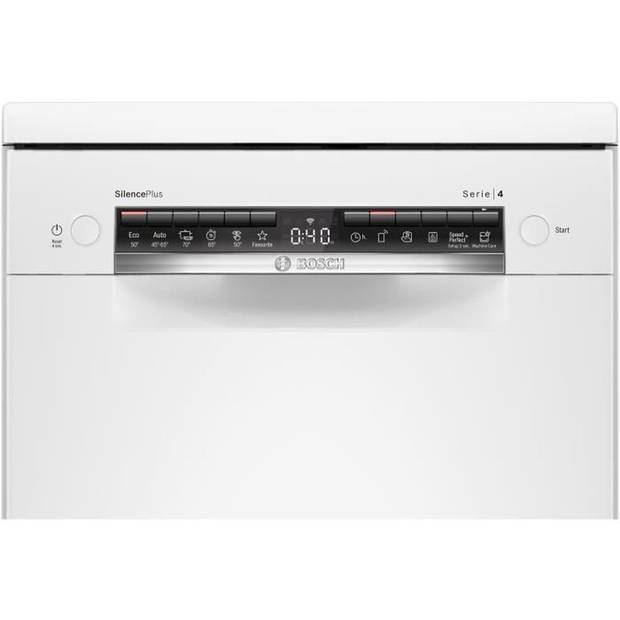 BOSCH SPS4EMW24E SER4 vrijstaande vaatwasser - 10 couverts - Inductie - L45cm - 44 dB - Klasse C - Wit