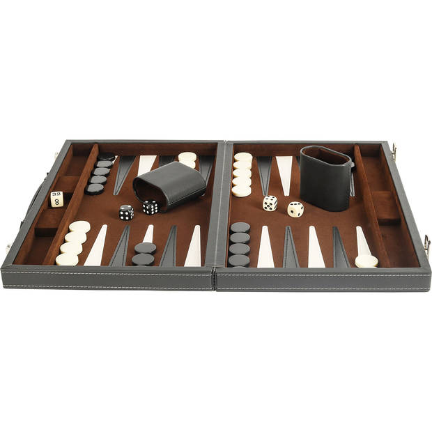 Backgammon ingelegd 38 x 24 cm zwart