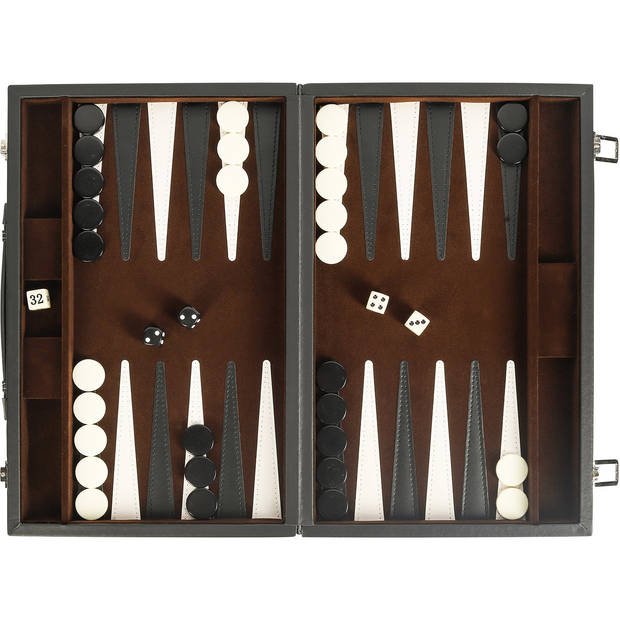 Backgammon ingelegd 38 x 24 cm zwart