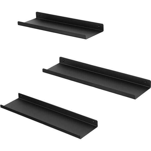 Bobbel Home Metalen wandplanken, set van 3, zwevende planken