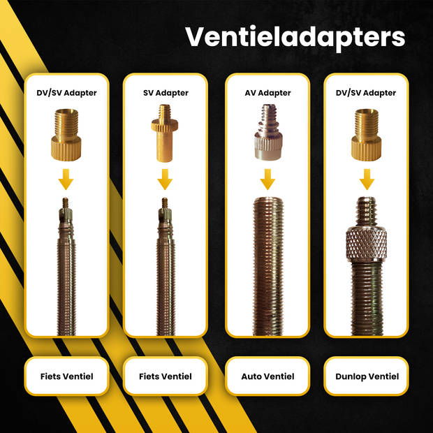 PROKING Ventiel Adapter Set 15 Stuks – Verloopnippel Set – Ventieladapters – Verloopnippels – Balnaalden – Geschikt V...