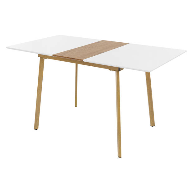 Uitschuifbare eettafel in wit 110-140x75 cm houten eetkamertafel voor 4-6 personen ML design