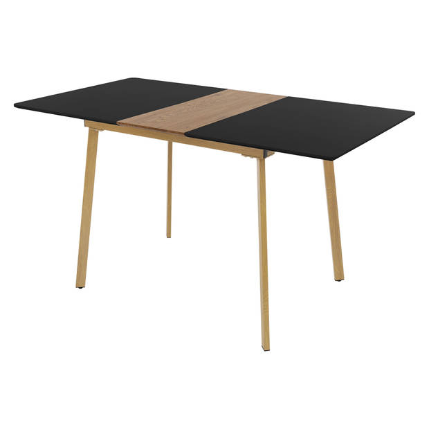 Uitschuifbare eettafel in zwart 110-140x75 cm houten eetkamertafel voor 4-6 personen ML design