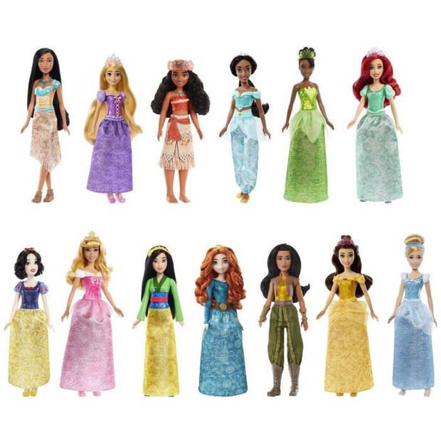 Mattel Disney Sparkling Princesses-speelset met 13 poppen met sprankelende mode en accessoires, 3 jaar, HPG74