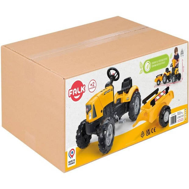 FALK SuperBuilder traptractor - motorkap en aanhanger open - van 2 tot 5 jaar