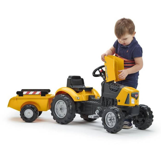 FALK SuperBuilder traptractor - motorkap en aanhanger open - van 2 tot 5 jaar