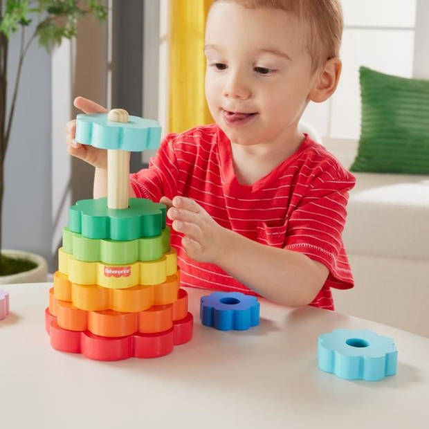 Fisher-Price-Ringstapelaar met 10 houten stukken HXT77