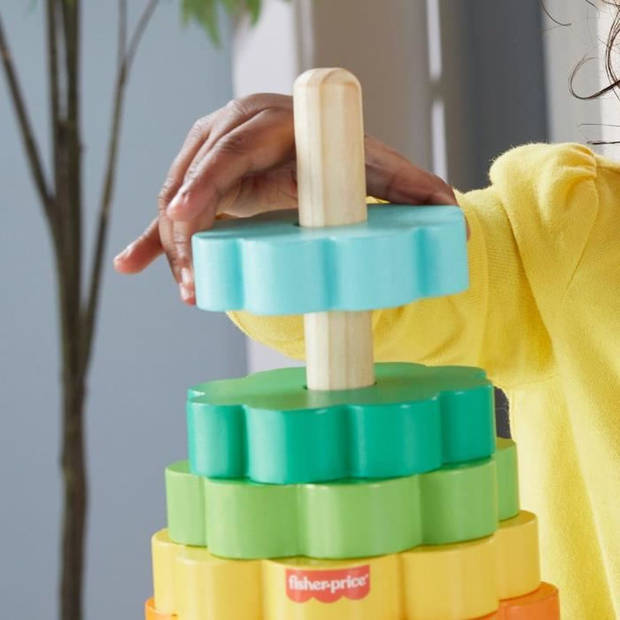 Fisher-Price-Ringstapelaar met 10 houten stukken HXT77