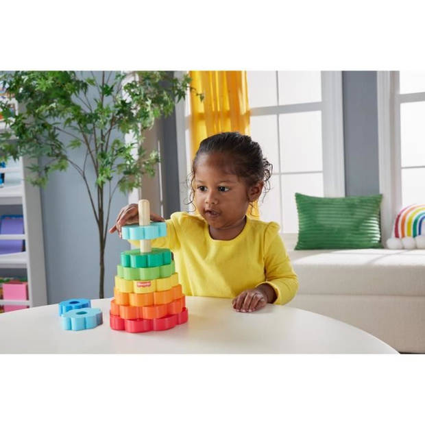 Fisher-Price-Ringstapelaar met 10 houten stukken HXT77