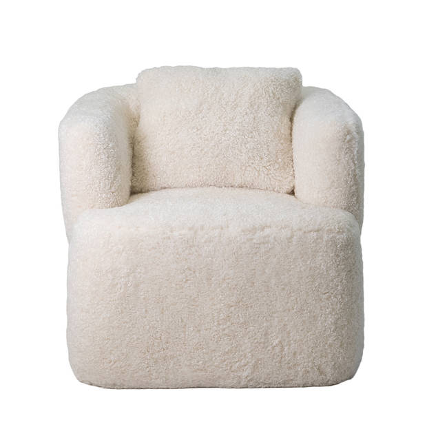 Giga Meubel - Draaifauteuil Beige Fluffy - Zithoogte 43cm - Ollie