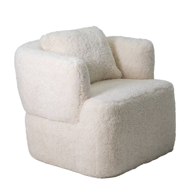 Giga Meubel - Draaifauteuil Beige Fluffy - Zithoogte 43cm - Ollie