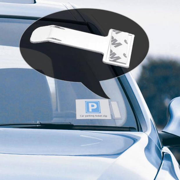 Knaak Auto Clip - Houder - Parkeerkaart - Bon - Voorruit - Auto Accessoires - 1 stuk - Wit