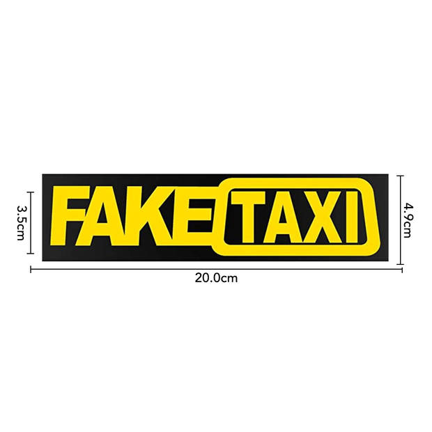 Knaak "Fake Taxi" Autosticker - 2 stuks - Zwart en Geel - Nep Taxi