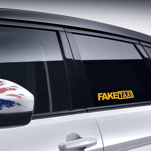 Knaak "Fake Taxi" Autosticker - 2 stuks - Zwart en Geel - Nep Taxi