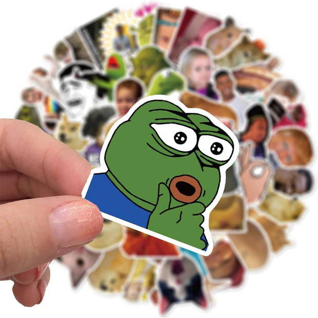 Knaak Meme Stickers - 50 stuks - Grappige sticker mix van de bekendste memes