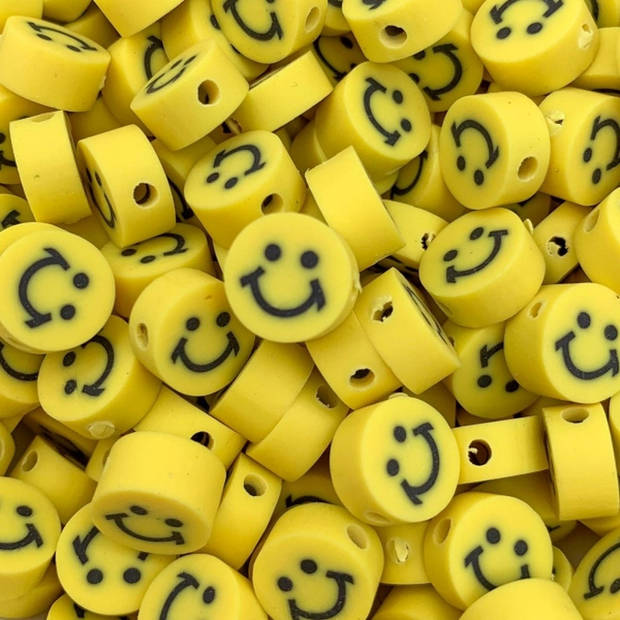 Knaak Smiley Emoji Kralen - 50 stuks - 10 mm - Geel