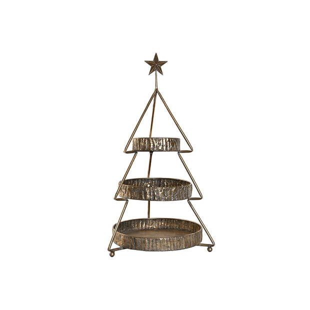 Fruitschaal Home ESPRIT Gouden Metaal 43 x 43 x 79 cm Kerstboom