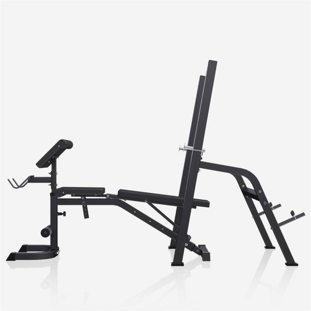 Gorilla Sports Halterbank met Squat Rack - Haltersteunen met 6 standen - Zwart