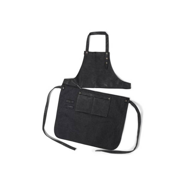 SENZA Leren Schort - Afritsbaar - BBQ accessoires - Unisex - Zwart