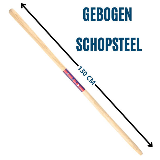 Synx Tools stapsteel 130cm Gebogen - schopsteel - Spadesteel - Essenhout