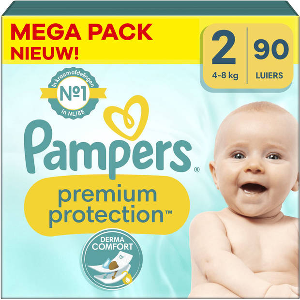 Pampers - Premium Protection - Maat 2 - Mega Pack - 90 stuks - 4/8 KG