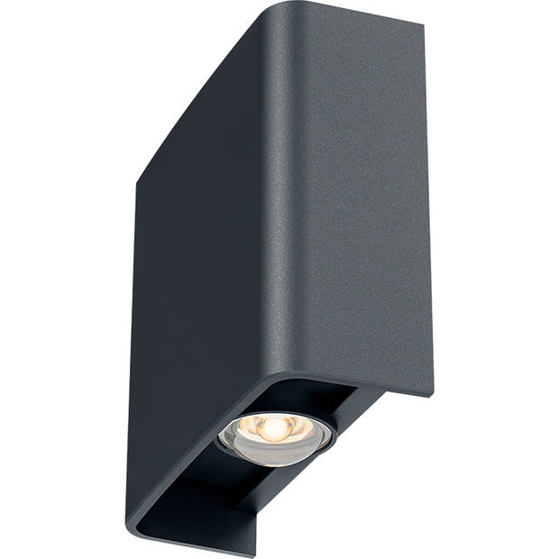 LED Wandlamp - Brinton Victo - Up & Down - 2W 180lm - Warm Wit 3000K - Voor Buiten en Binnen - Waterdicht IP65 -