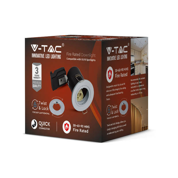 V-TAC VT-703 LED Downlights - Twist en Lock Fittingen - IP20 - Satijn Nikkel