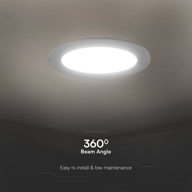 V-TAC VT-61006RD-S LED Minipanelen - Verlichte Serie Inbouw - Rond - Samsung - IP20 - Wit - 6 Watt - 660 Lumen - 4000K