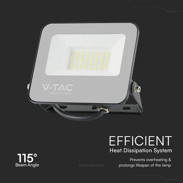 V-TAC VT-44034 LED schijnwerpers - IP65 - Zwart - 30 Watt - 2310 Lumen - RGB+6500K