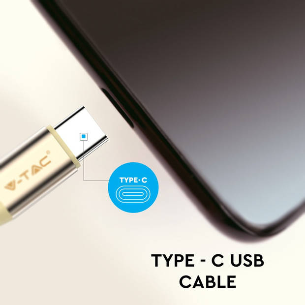 V-TAC VT-5342-G Robijn Type C USB-kabels - Goud