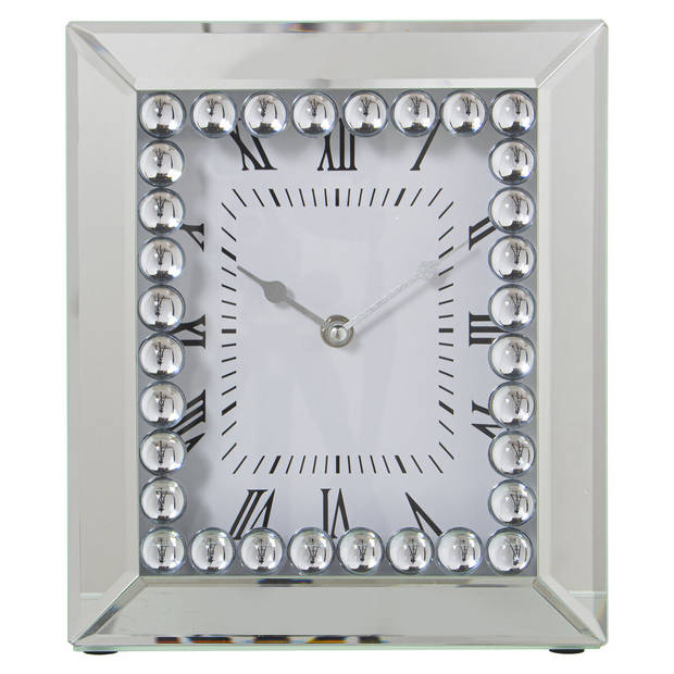 Bordsklocka Alexandra House Living Zilverkleurig Kristal Helder 22 x 26 x 6 cm