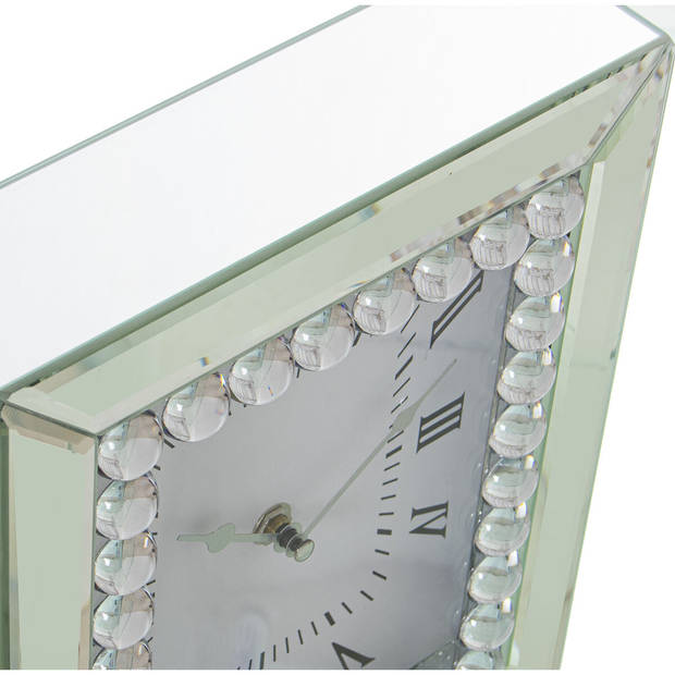 Bordsklocka Alexandra House Living Zilverkleurig Kristal Helder 22 x 26 x 6 cm