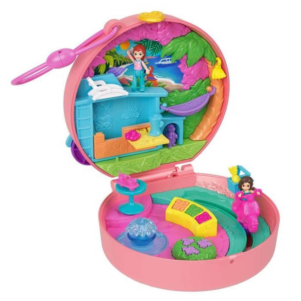 Polly Pocket-Moped Adventure-Box 2 minifiguren en dier HWN98